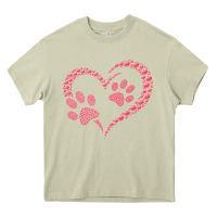 Mossy funny valentine day gift t  shirt paw print heart dog cat owner lover Heavy Core Tee - linhVisuals