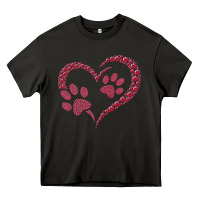 Asphalt funny valentine day gift t  shirt paw print heart dog cat owner lover Heavy Core Tee - linhVisuals