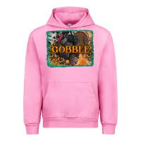 Fuchsia Pink thanksgiving turkey gobble with background Urban Hoodie - RanaPortraitStore