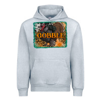 Heather Grey thanksgiving turkey gobble with background Urban Hoodie - RanaPortraitStore