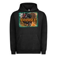 Pigment Black thanksgiving turkey gobble with background Urban Hoodie - RanaPortraitStore