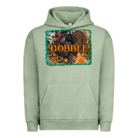 Pigment Oil Green thanksgiving turkey gobble with background Urban Hoodie - RanaPortraitStore