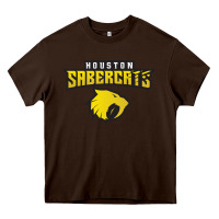 Chocolate Brown houston sabercats rugby Heavy Core Tee - linhVisuals