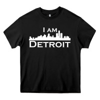 Black I Am Detroit Heavy Core Tee - linhVisuals