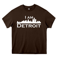 Chocolate Brown I Am Detroit Heavy Core Tee - linhVisuals