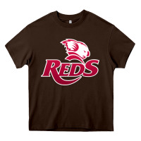 Chocolate Brown queensland reds rugby Heavy Core Tee - linhVisuals