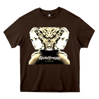 Chocolate Brown felt montain goldfrapp Heavy Core Tee - linhVisuals