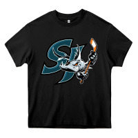 Black the barracuda san jose Heavy Core Tee - linhVisuals