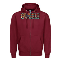 Burgundy gobble thanksgiving turkey Zipper Hoodie - Jasminsmagicworld