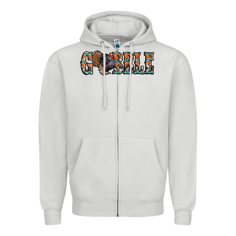 Gobble Thanksgiving Turkey Zipper Hoodie by Jasminsmagicworld | Teevron