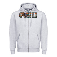Heather Grey gobble thanksgiving turkey Zipper Hoodie - Jasminsmagicworld
