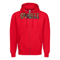 Red gobble thanksgiving turkey Zipper Hoodie - Jasminsmagicworld