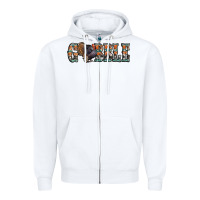 White gobble thanksgiving turkey Zipper Hoodie - Jasminsmagicworld