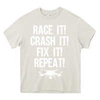 Cream funny drone racing design men women drone pilot rc racers Heavy Core Tee - linhVisuals