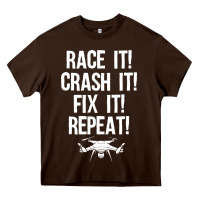 Chocolate Brown funny drone racing design men women drone pilot rc racers Heavy Core Tee - linhVisuals