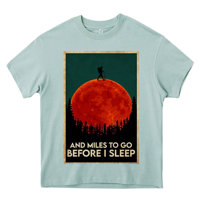Hiking And Miles To Go Before I Sleep Heavy Core Tee by linhVisuals | Teevron