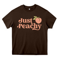 Chocolate Brown just peachy retro 70s georgia peaches summer fruit Heavy Core Tee - linhVisuals
