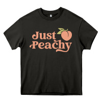 Just Peachy Retro 70s Georgia Peaches Summer Fruit Heavy Core Tee | Teevron