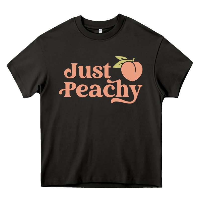 Just Peachy Retro 70s Georgia Peaches Summer Fruit Heavy Core Tee by linhVisuals | Teevron