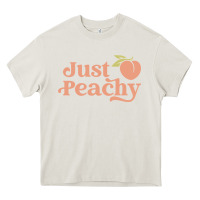 Cream just peachy retro 70s georgia peaches summer fruit Heavy Core Tee - linhVisuals
