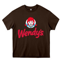Chocolate Brown wendys restaurant Heavy Core Tee - linhVisuals