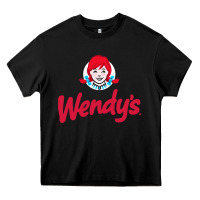 Black wendys restaurant Heavy Core Tee - linhVisuals