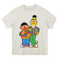 Cream bert and ernie Heavy Core Tee - linhVisuals