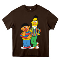 Chocolate Brown bert and ernie Heavy Core Tee - linhVisuals