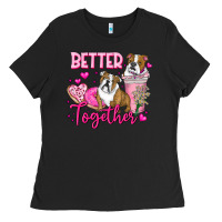 Black Be Mine Valentine Dog Ladies Tee - CowhideDigitalArt