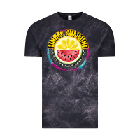 Cloud Black Hello Summer Vintage Tee - CowhideDigitalArt