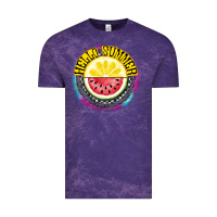 Cloud Purple Hello Summer Vintage Tee - CowhideDigitalArt