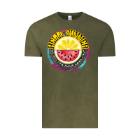Vintage Olive Hello Summer Vintage Tee - CowhideDigitalArt