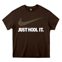 Chocolate Brown just hodl it Heavy Core Tee - linhVisuals