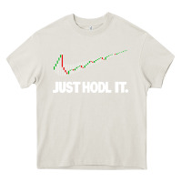 Cream just hodl it Heavy Core Tee - linhVisuals