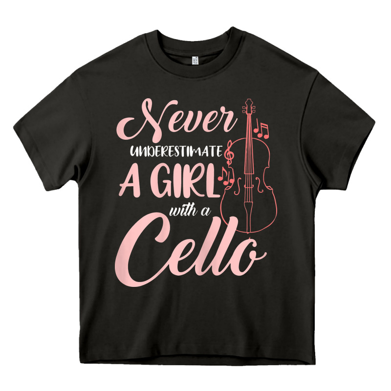 Never Underestimate A Girl With A Cello Heavy Core Tee by linhVisuals | Teevron
