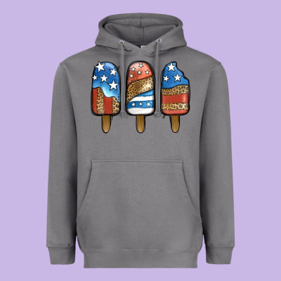 Patriotic Leopard Popsicles Heavyweight Hoodie Designed By Jasminsmagicworld
