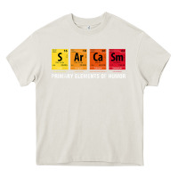 Cream sarcasm elements of humor periodic table graphic Heavy Core Tee - linhVisuals