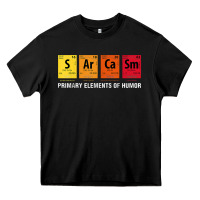 Black sarcasm elements of humor periodic table graphic Heavy Core Tee - linhVisuals