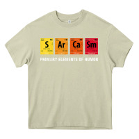 Mossy sarcasm elements of humor periodic table graphic Heavy Core Tee - linhVisuals