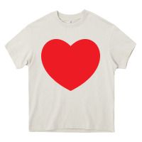 Cream big heart Heavy Core Tee - linhVisuals