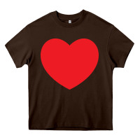 Chocolate Brown big heart Heavy Core Tee - linhVisuals