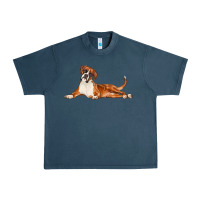 Midnight Navy Boxer Dog Illustrations Urban Heavy Tee - LillyAllenDesigns