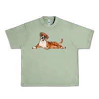 Oil Green Boxer Dog Illustrations Urban Heavy Tee - LillyAllenDesigns