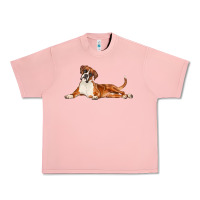 Salmon Boxer Dog Illustrations Urban Heavy Tee - LillyAllenDesigns