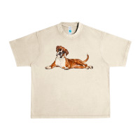 Sandshell Boxer Dog Illustrations Urban Heavy Tee - LillyAllenDesigns