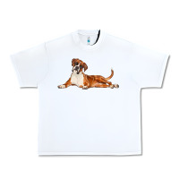 White Boxer Dog Illustrations Urban Heavy Tee - LillyAllenDesigns
