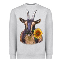 Heather Grey dark goat Heavyweight Sweatshirt - RanaPortraitStore