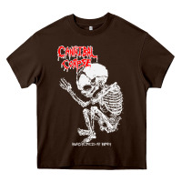 Chocolate Brown butchered at birth Heavy Core Tee - linhVisuals
