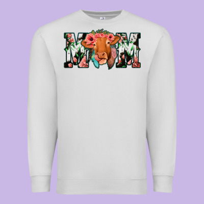 Cow Mom Premium Sweatshirt Designed By Jasminsmagicworld