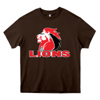 Chocolate Brown lions rugby super league Heavy Core Tee - linhVisuals